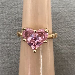 Vanessa Mooney gold Romance pink heart ring